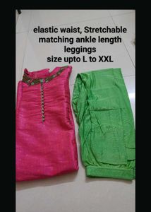 Like New Rose Pink Embroidered kurta &amp; leggings XL