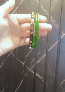 Green Bangles - Set of 3