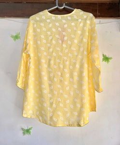 Pastel Yellow Printed Top