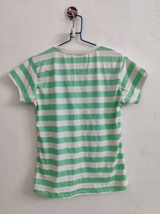Basic Green and White Tee
