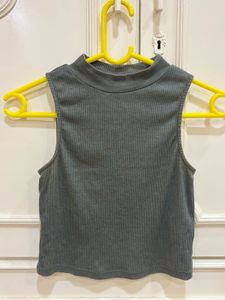 Gray Mock Neck Tank