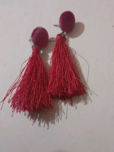Pink Tassel Earrings