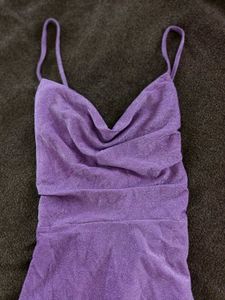 Purple Lace-Up Back Dress