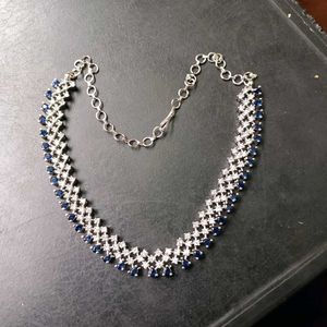 Original AD Elegant Silver&amp;Blue Stone Jewelry Set
