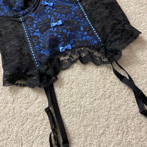 blue Lace Corset Top
