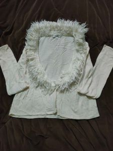Furry Trim Cardigan/Shrug
