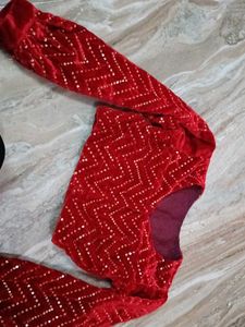 Red Velvet Party Wear Top