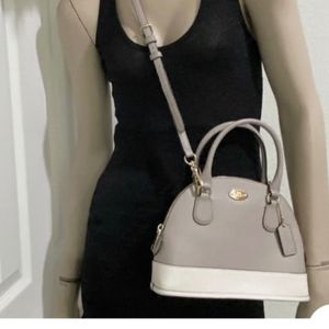 OrignaCoach Dome Satchel - Two-Tone Leather Handba