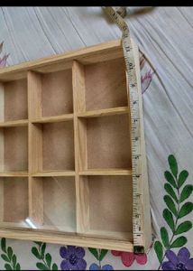 Wooden Storage Box with Compartments