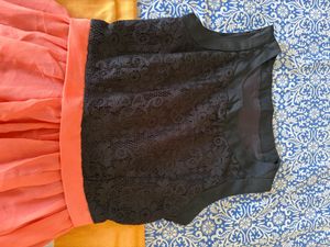 Peach &amp; Black Dress