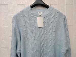 New with tag Pinterest Korean Blue Cable Knit Swea