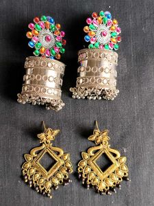 Traditional Indian Jhumka Earrings Set