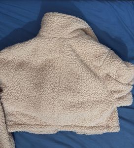 cropped Cream fur Jacket