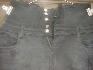 High Waist Black Ripped Jeans