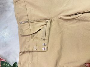 Khaki Flare Leg Trousers