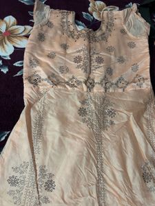 Elegant Peach Embroidered Dress
