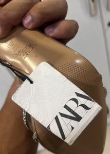 ZARA GOLDEN RHISTONE HEELS
