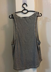 Gray Embroidered Tank Top