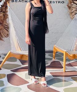 Black Ribbed Bodycon Midi Dress