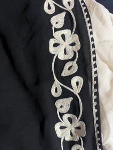 Black Kafthan Dress With White Thread Embroidery