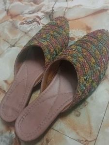 Embroidered Mule Flats