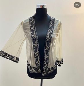 Net Studded Shrug With Stones