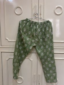 Green Printed Kurta