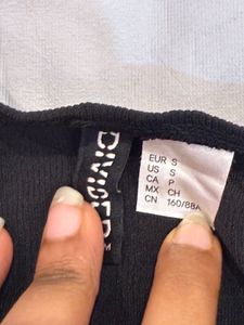 H&amp;m Black Pull Up Ribbed Dress
