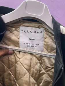 Zara Man Black Bomber Jacket