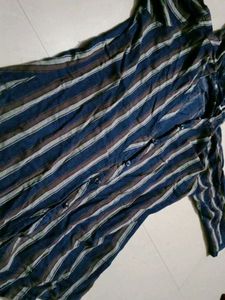 Striped Hooded Shirt