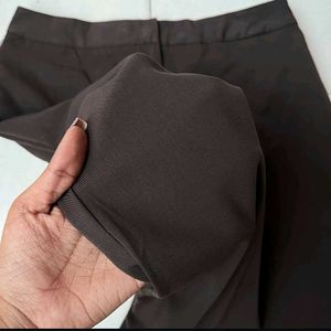 Brown Straight High Waist Pants