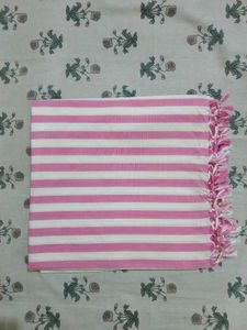 Pink Striped Bhagalpuri Cotton Chadar