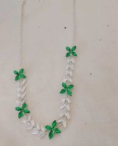 Elegant Green & Silver Necklace