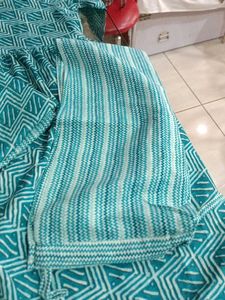 Green Printed Kurta Set L