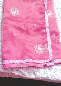 Elegant Pink Saree with Blouse Piece
