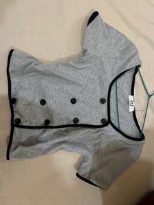 Grey Button-Down Top