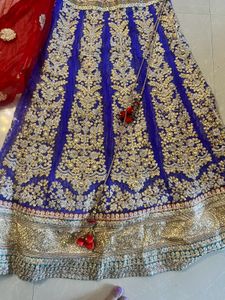 Beautiful Blue N Red Lehnga