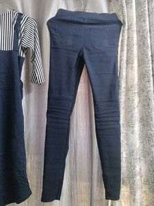 Navy Blue Top With Jeggings Combo