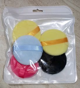 5pc Multicolour Pure Cotton Powder Puff