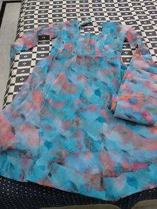 Anaarkali Kurta Set With Paint And Freebies