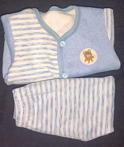 Baby Blue Striped Outfit Set