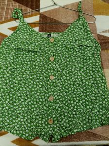 Floral Green Tank Top