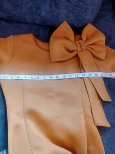 Bodycon Mustard Midi Partywear Dress Western