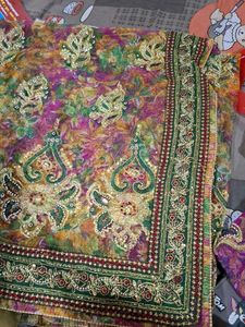 Beautiful Heavy Work Net Saree