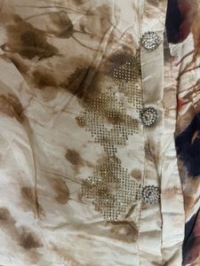 Beige floral embroidery Kurta