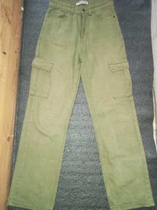 Mango Olive Green Jeans