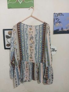 Floral Print Peplum Top
