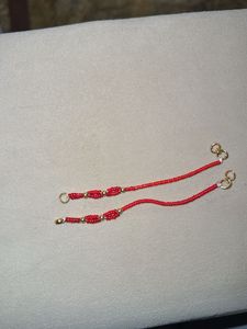 22k Pure 3+3=6 Gold Moti HandmadeKaan Chain 1pair