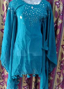 Teal Embellished Kurta