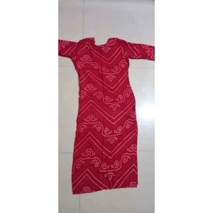 Red &amp; white Chunri Kurta Set